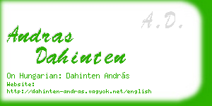 andras dahinten business card